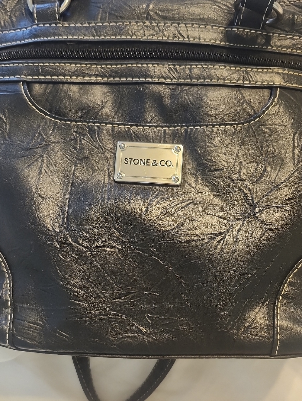 Stone & Co. Black Double Strap With Metal Logo Plate